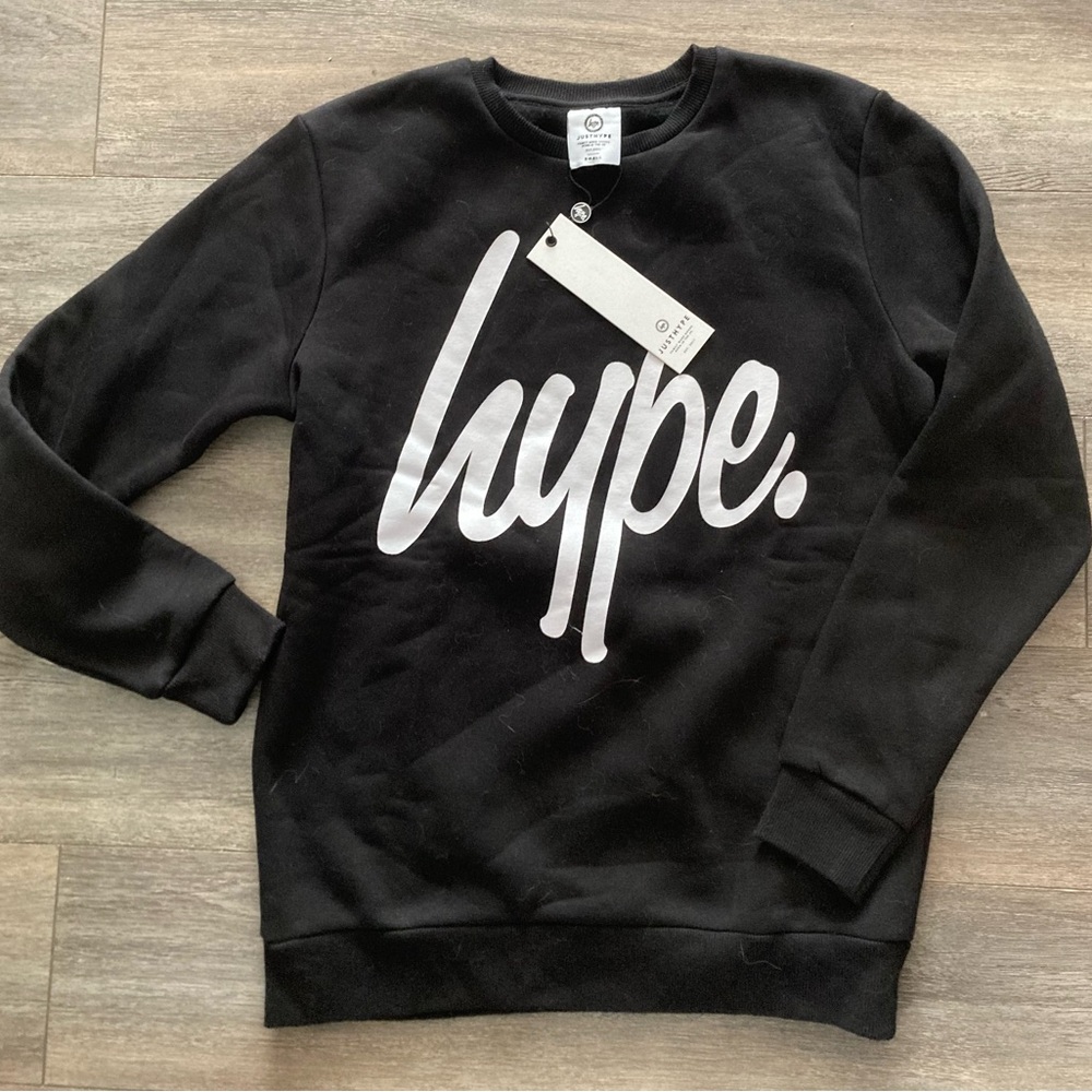 Hype Black and White Crewneck Sweater